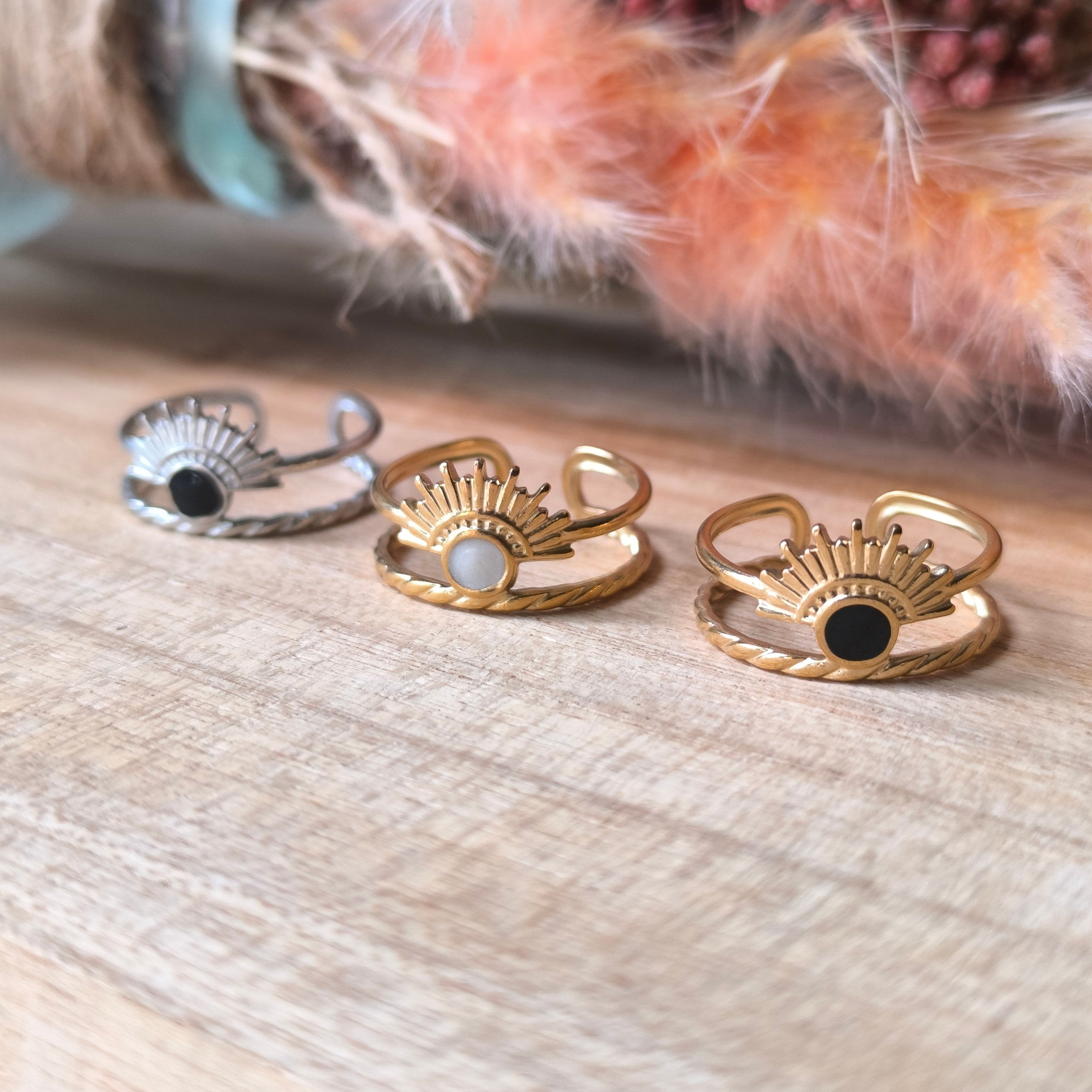 Bague double en acier inoxydable – Élégance moderne