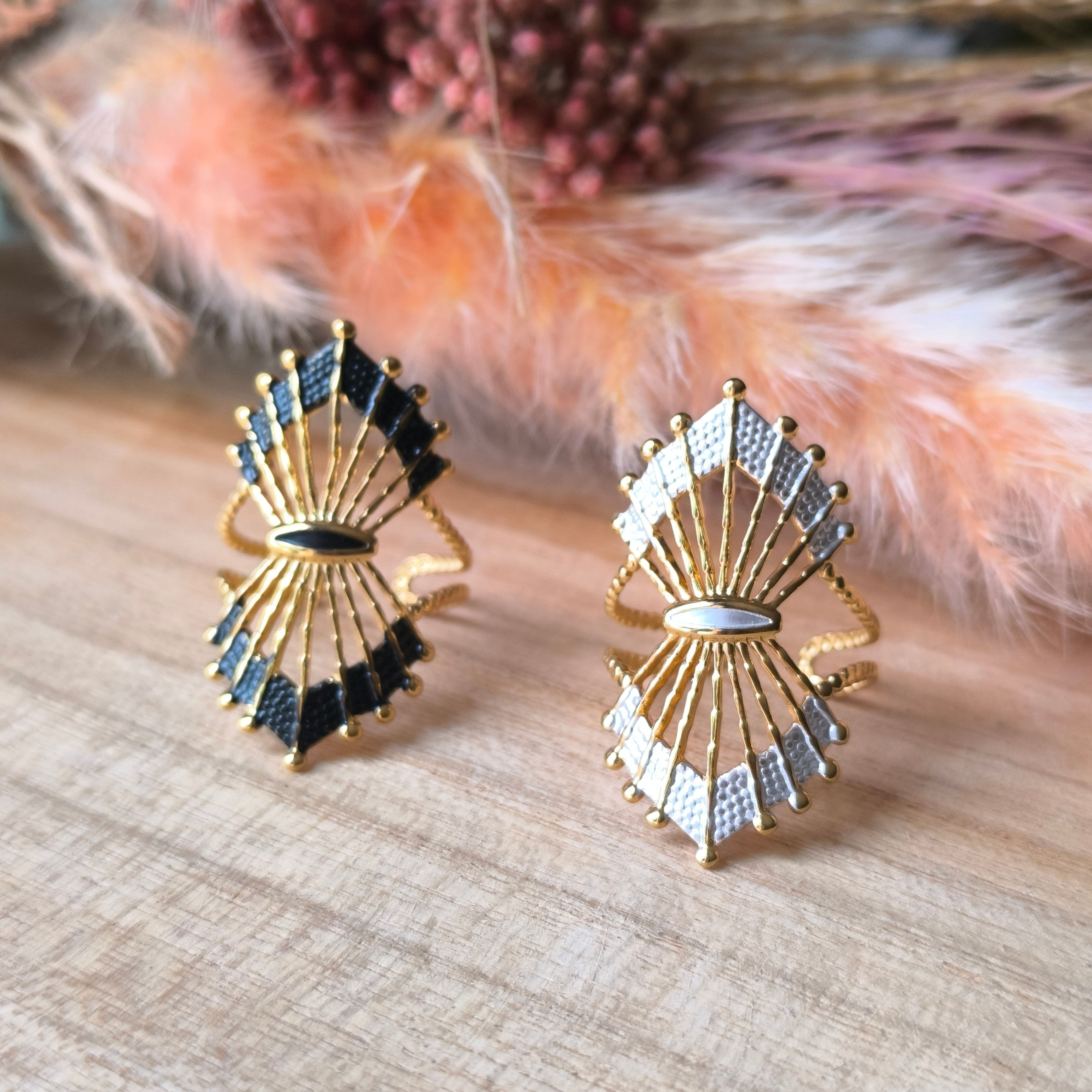 Bague éventail en acier inoxydable femme – Alya