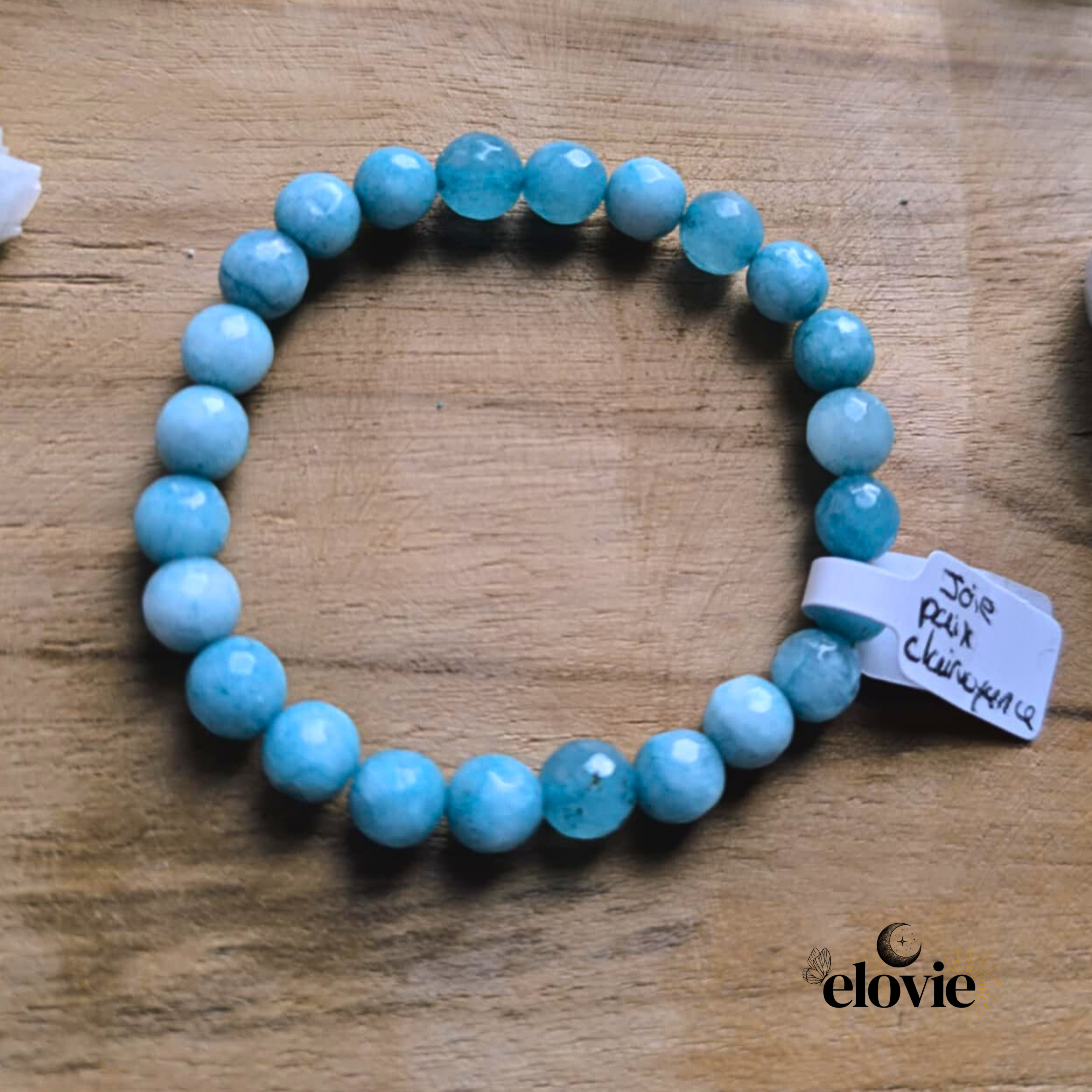 Bracelet Élastique en Aigue-Marine 8mm