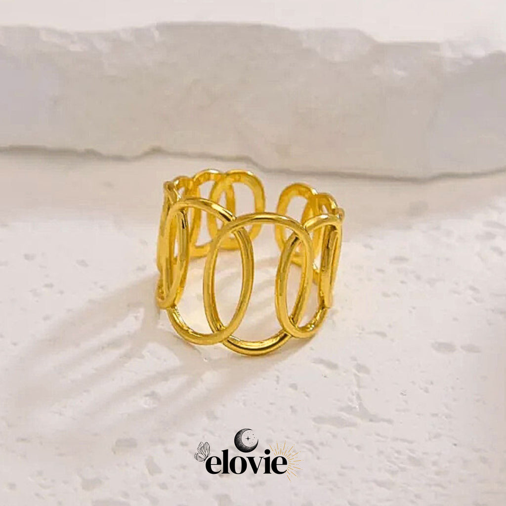 Bague ovale entrelacée réglable