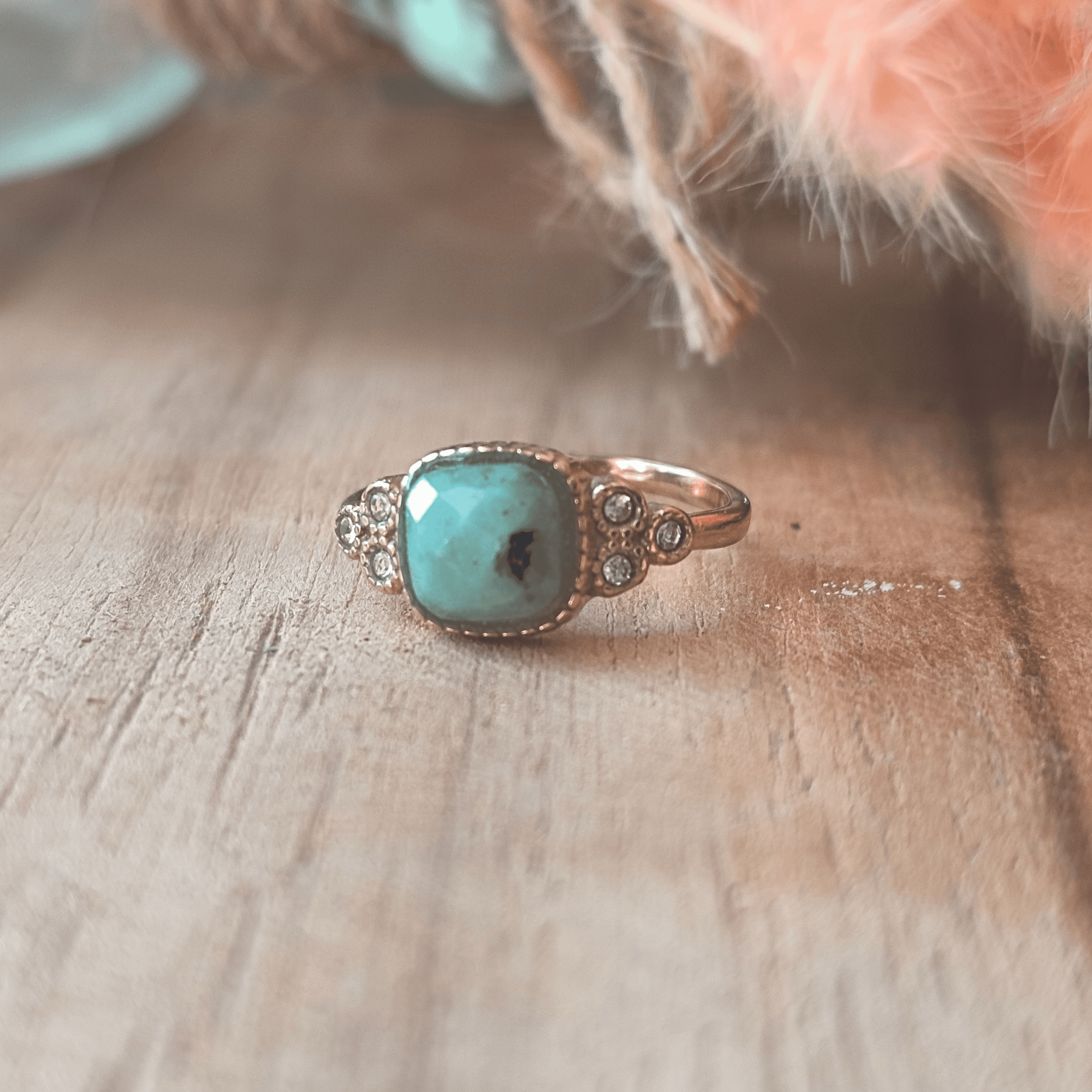 Bague Pierre Africaine en Acier Inoxydable & Zircons