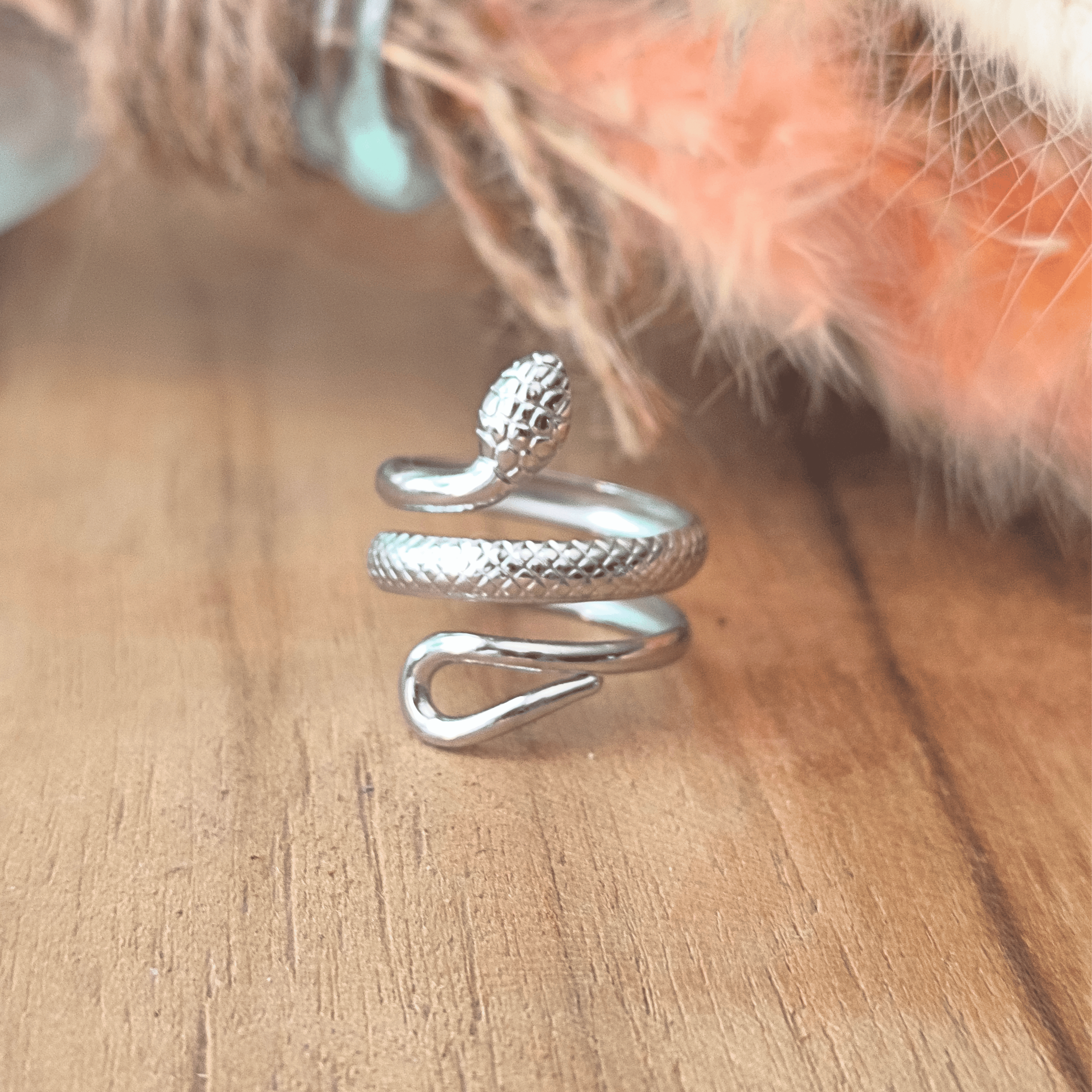 Bague Serpent Réglable en Acier Inoxydable