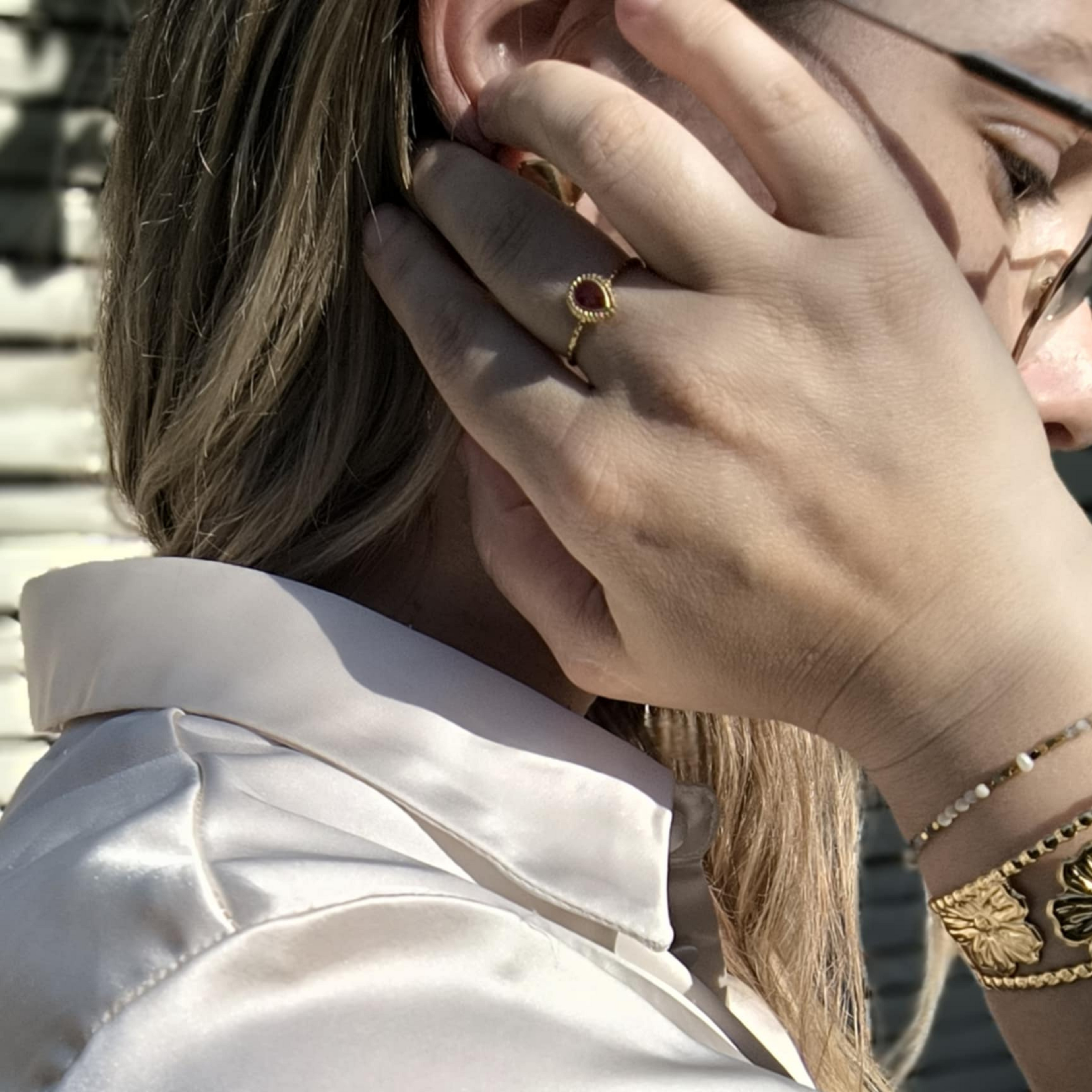 Bague Réglable en Acier Inoxydable Femme – Design Goutte Minimaliste