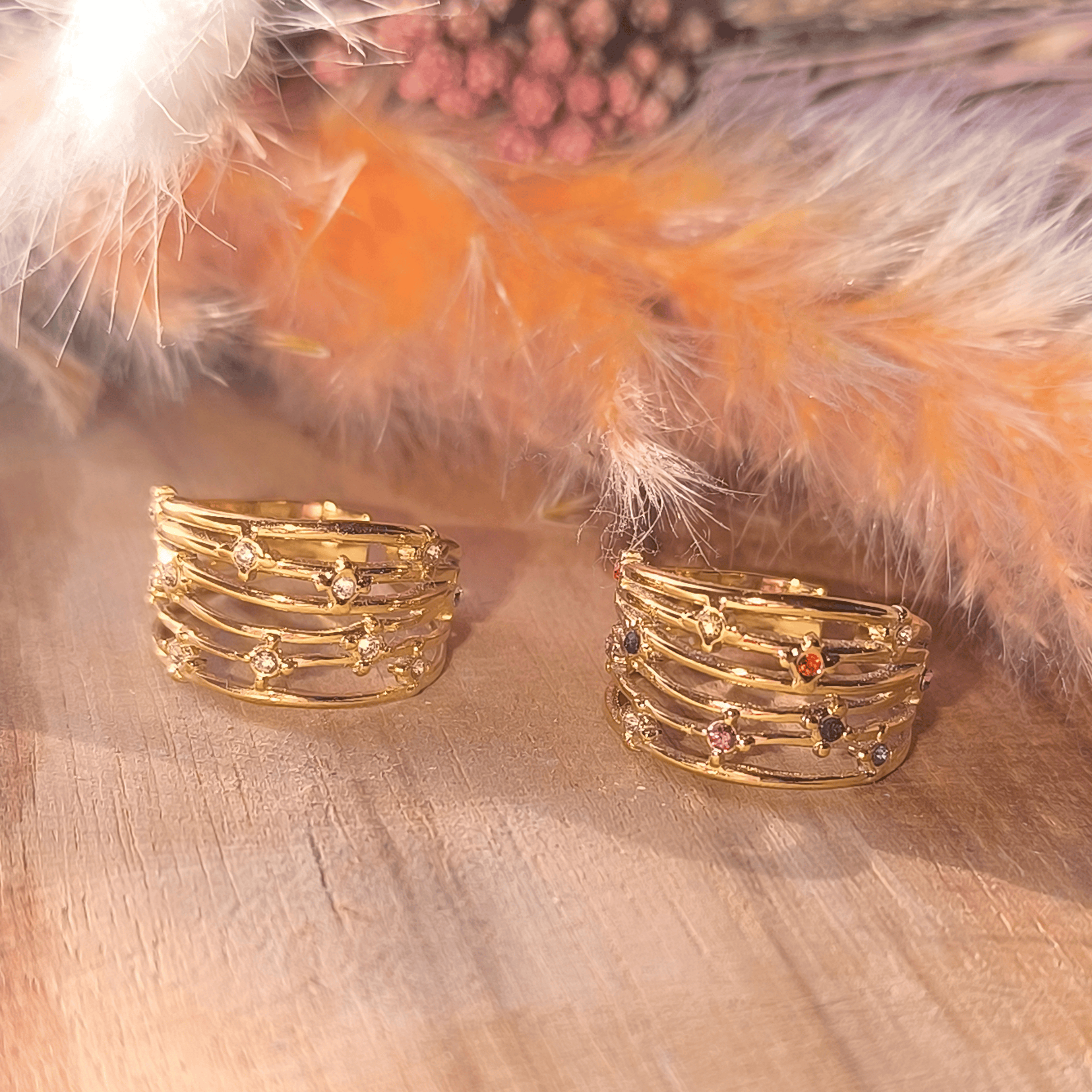Bague Éclat Zircon – Acier Inoxydable Ajustable