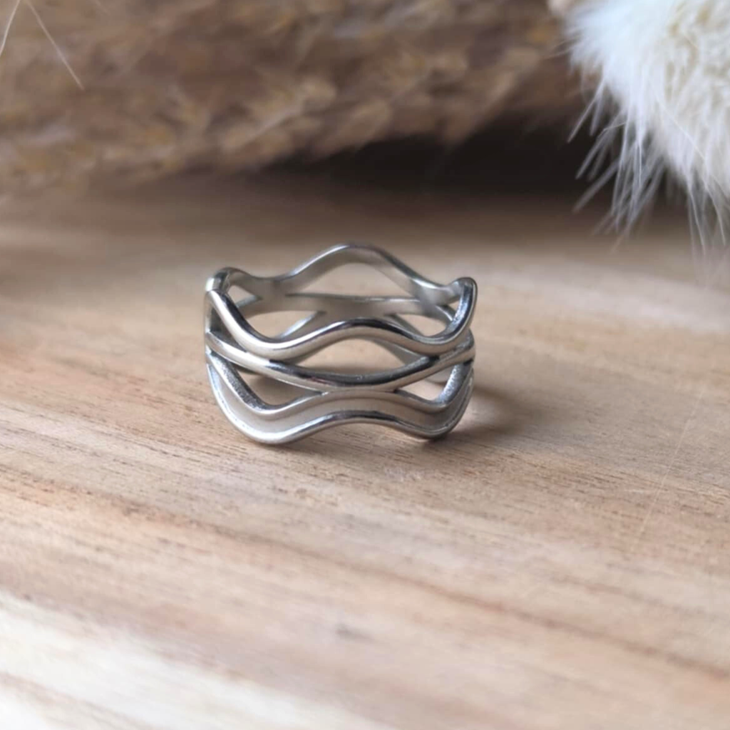 Bague Ondulation – Acier Inoxydable Réglable