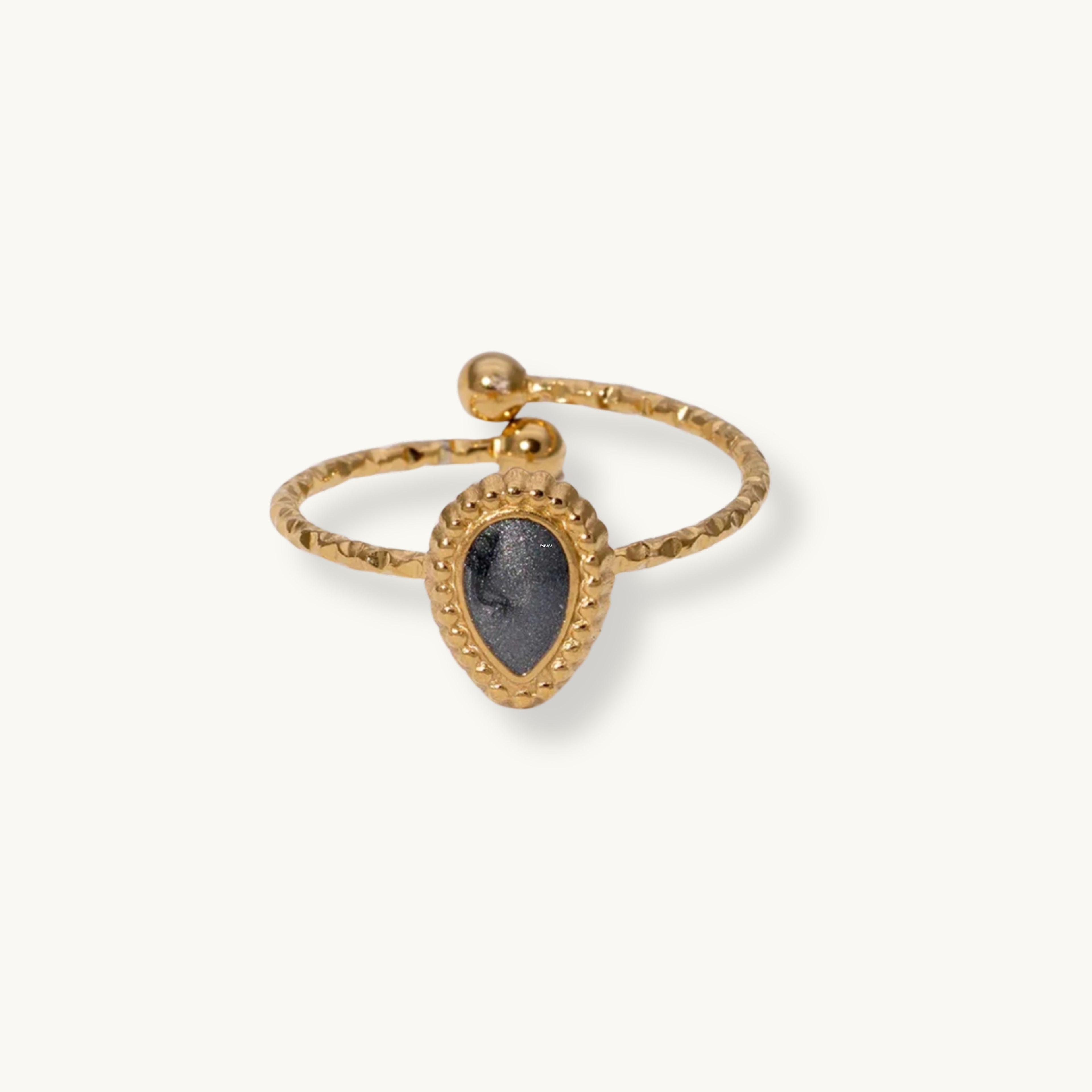 Bague Réglable en Acier Inoxydable Femme – Design Goutte Minimaliste