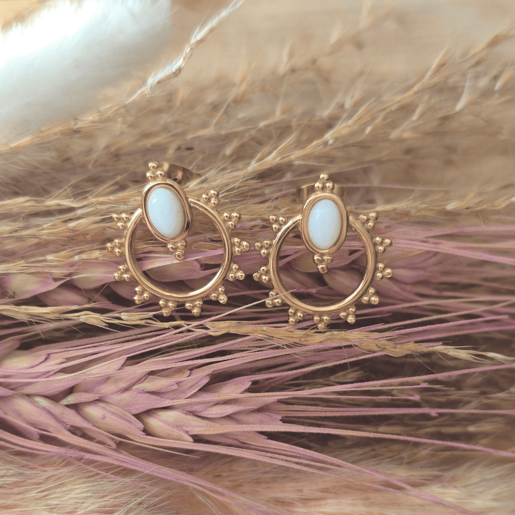Boucles d'oreilles Noor – Acier inoxydable & perle