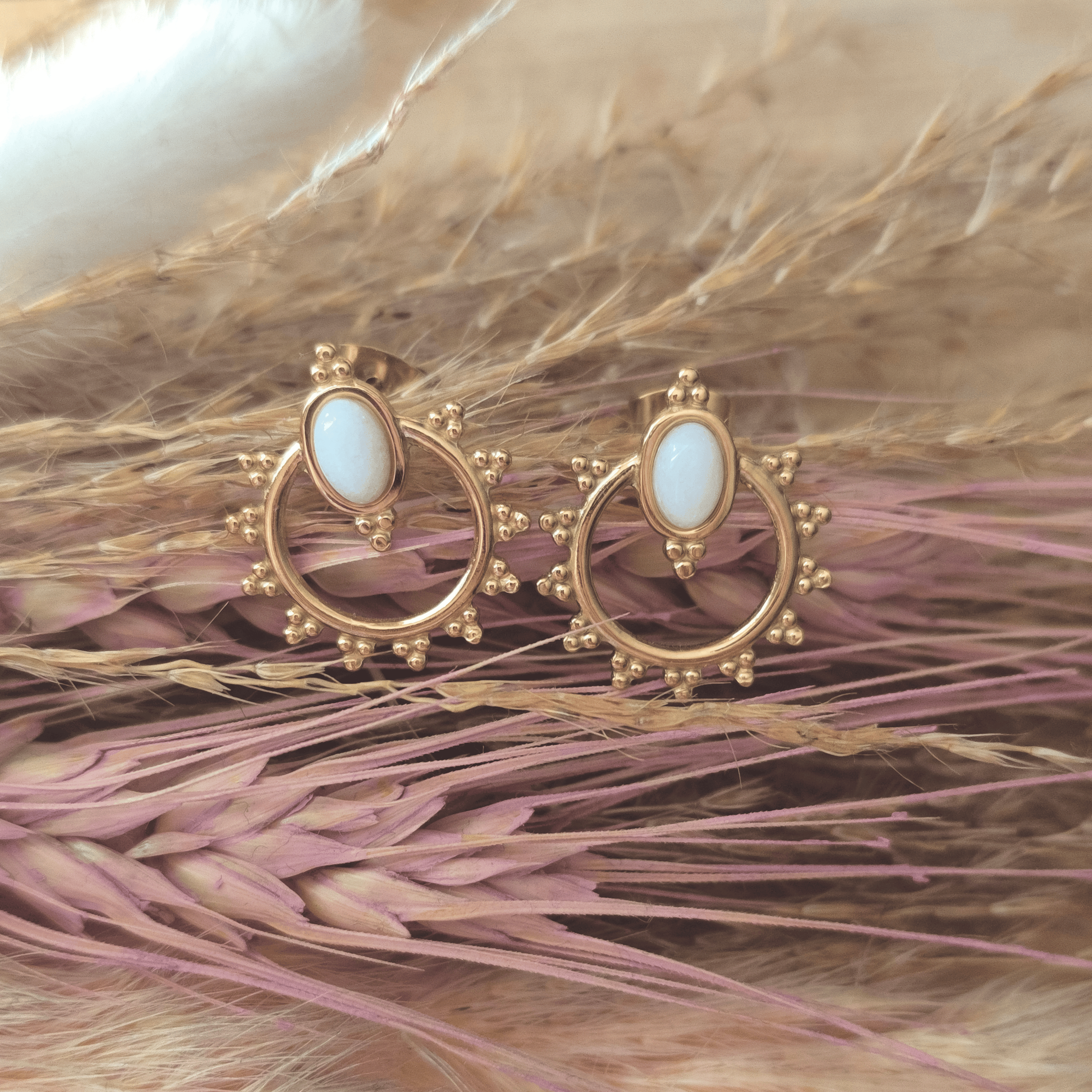 Boucles d'oreilles Noor – Acier inoxydable & perle