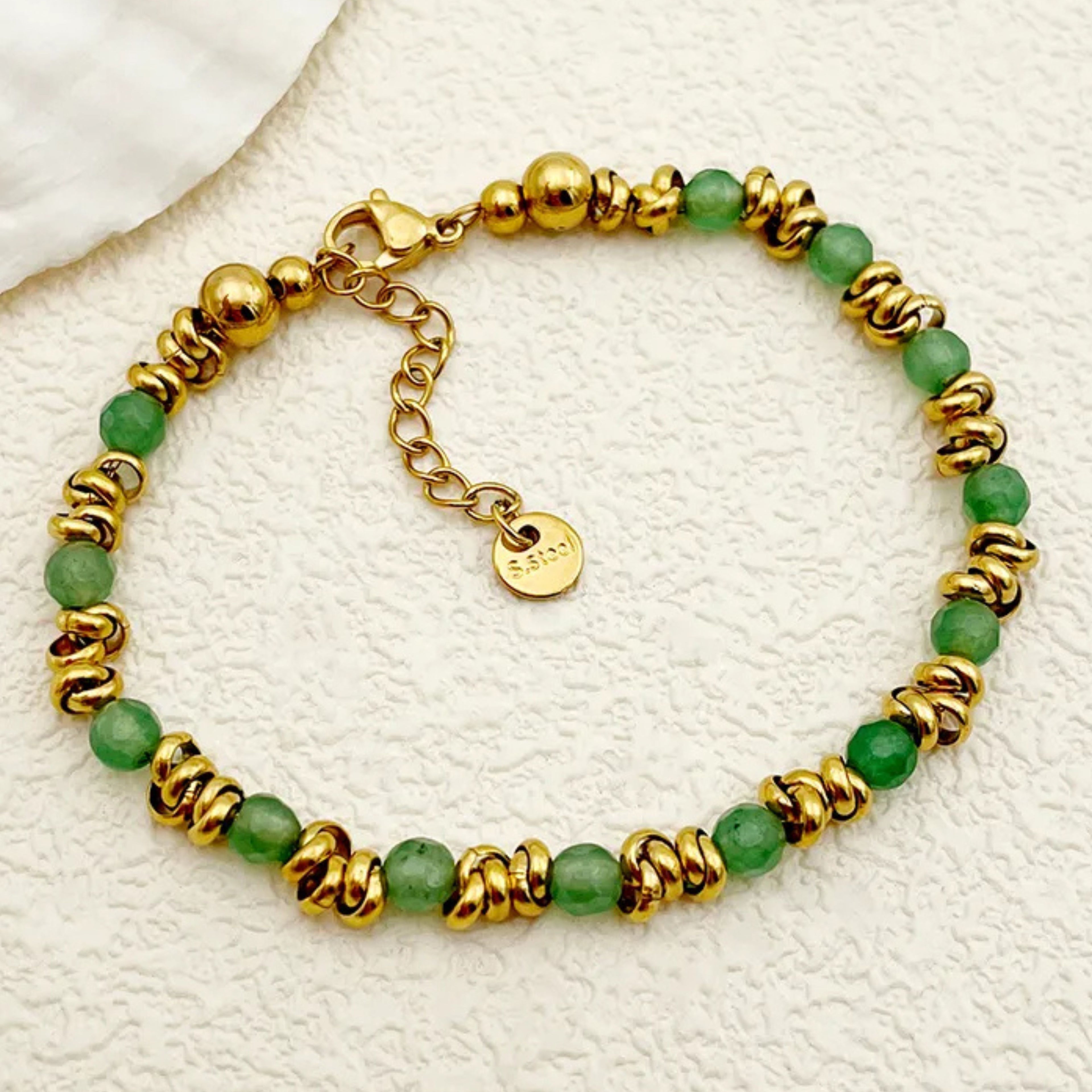 Bracelet coloré en acier inoxydable doré