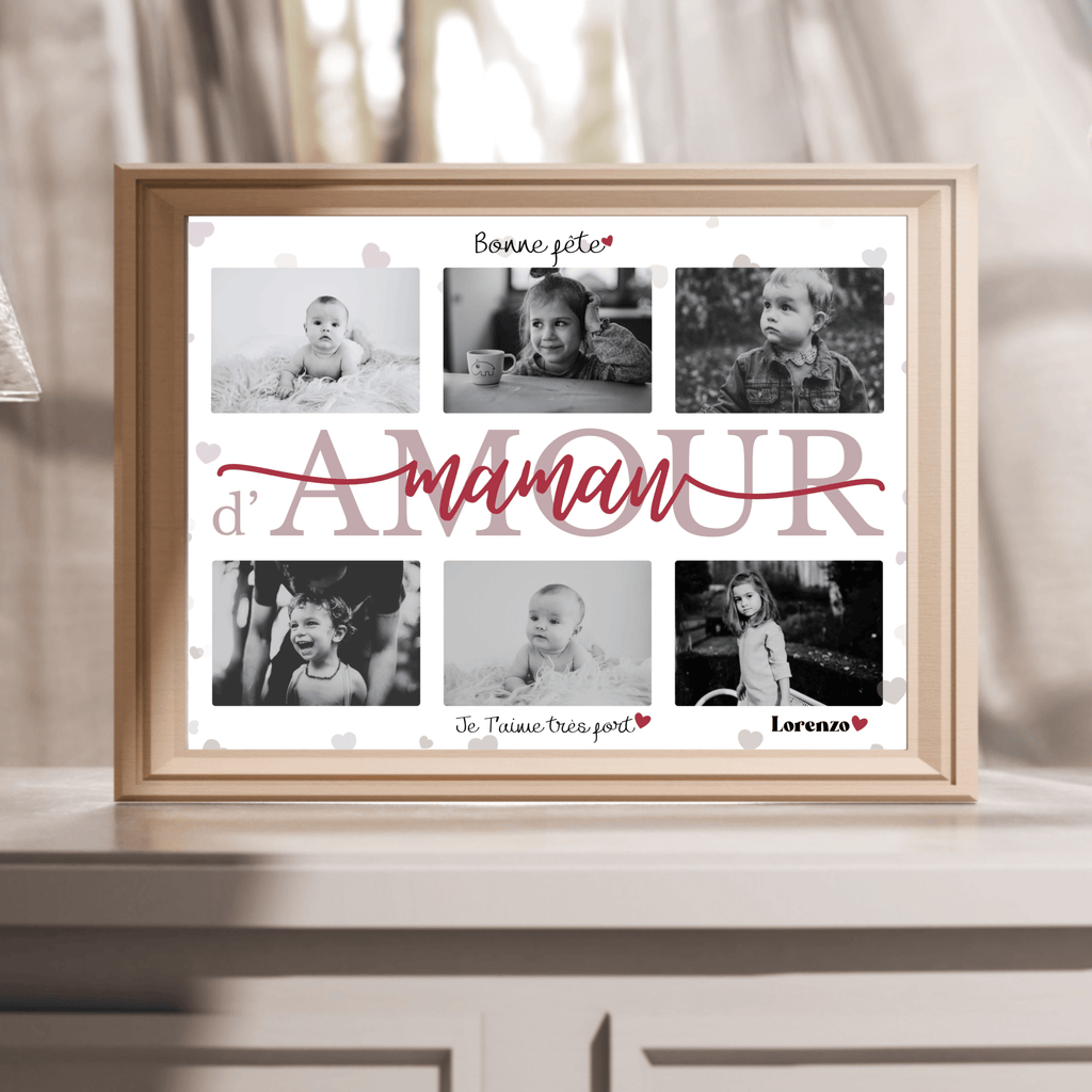 Cadre personnalisé photo + prénom – Fête des Mères