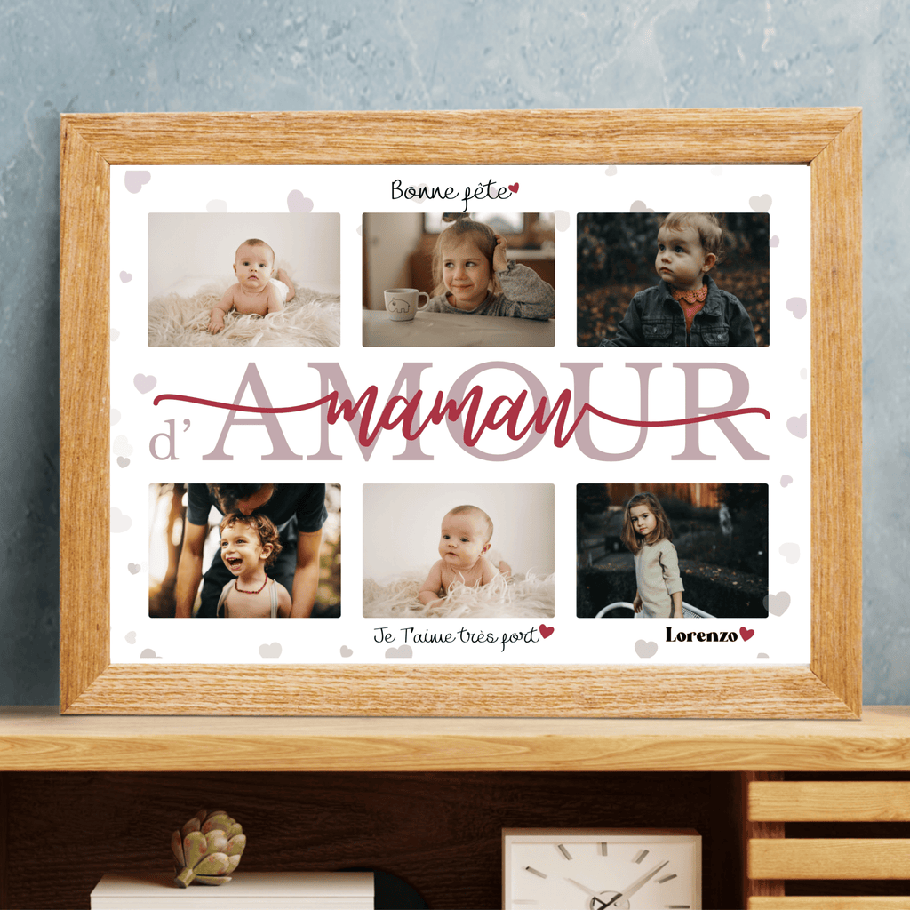 Cadre personnalisé photo + prénom – Fête des Mères