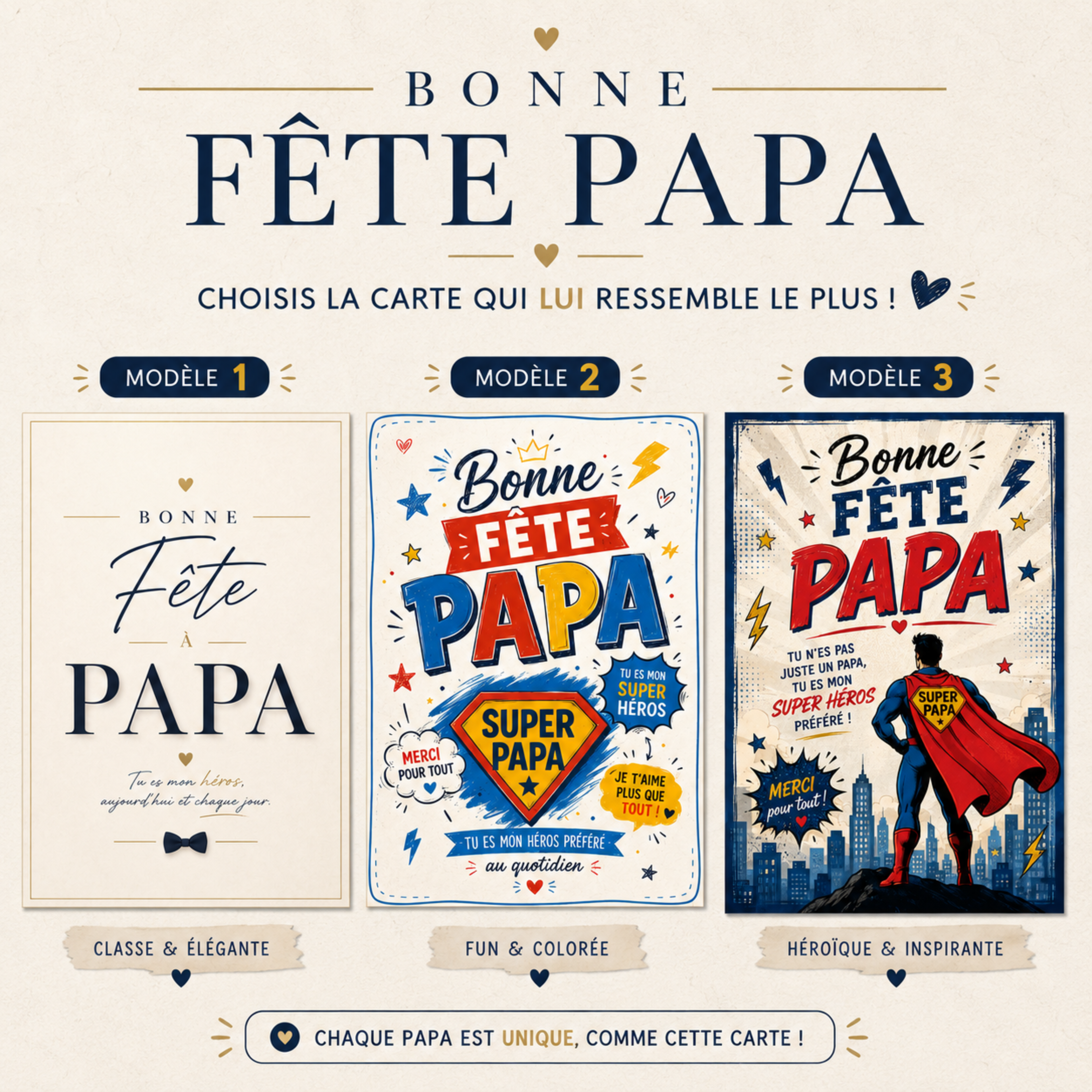 Carte Bonne Fête Papa – 10 x 15 cm