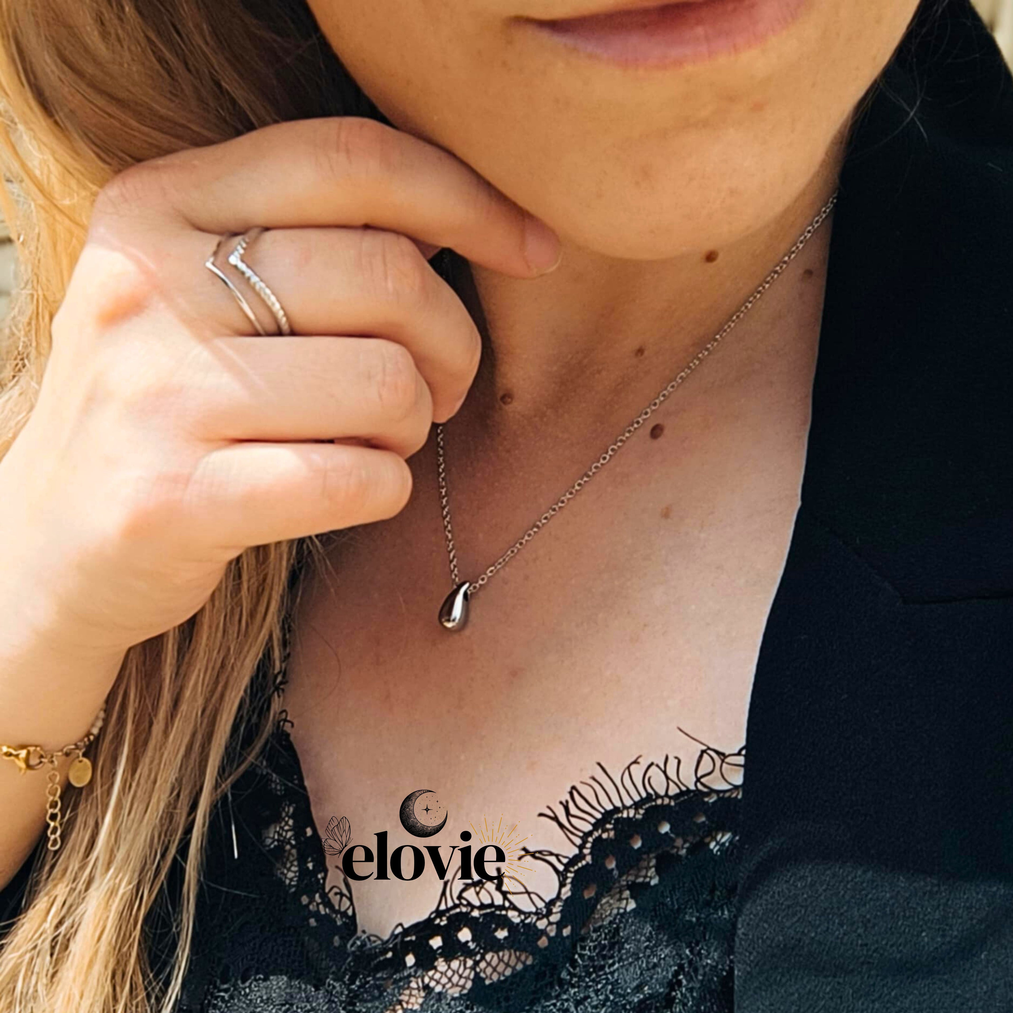 Bague deux rangs en acier inoxydable – Argenté avec un rang martelé