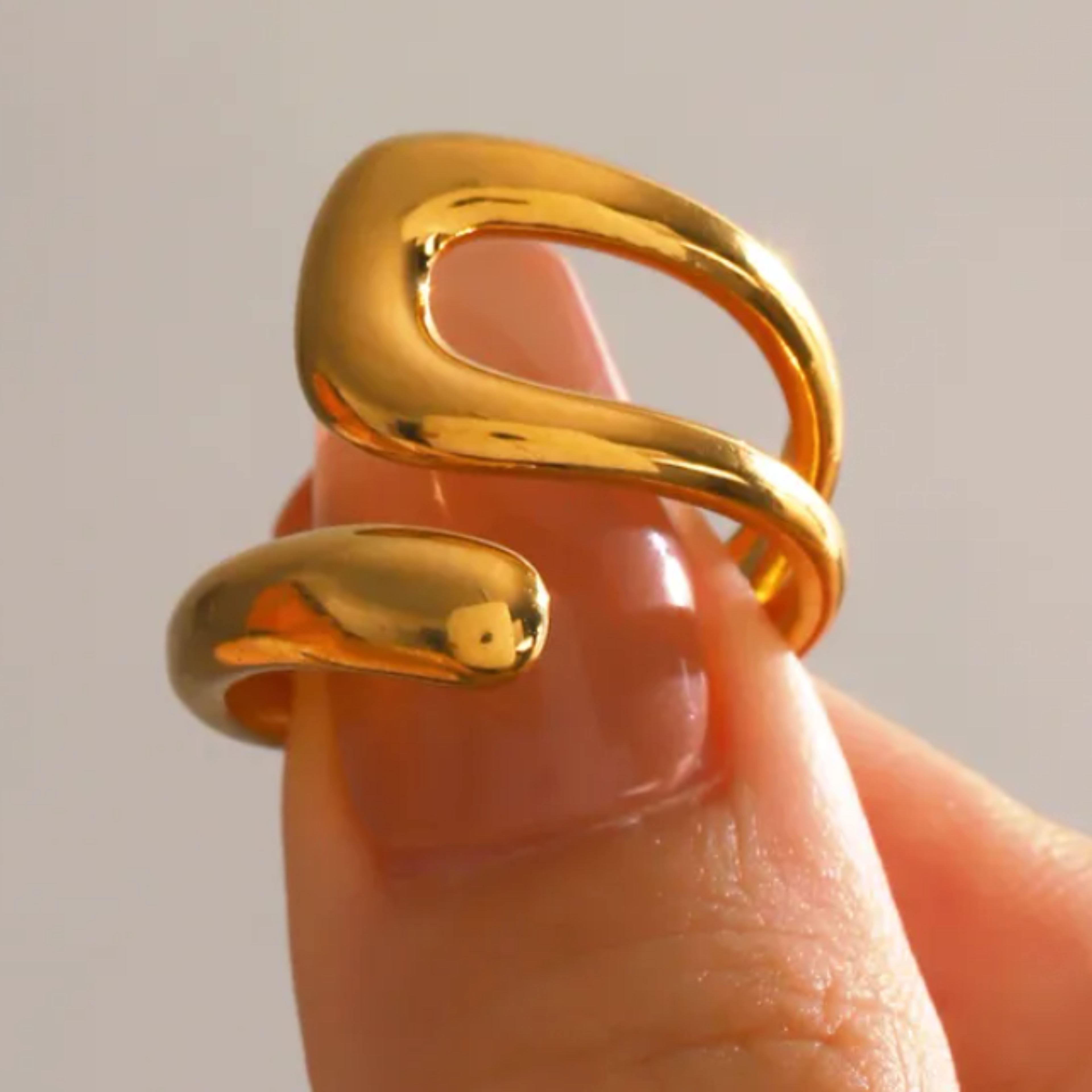 Bague asymétrique élégante – acier inoxydable