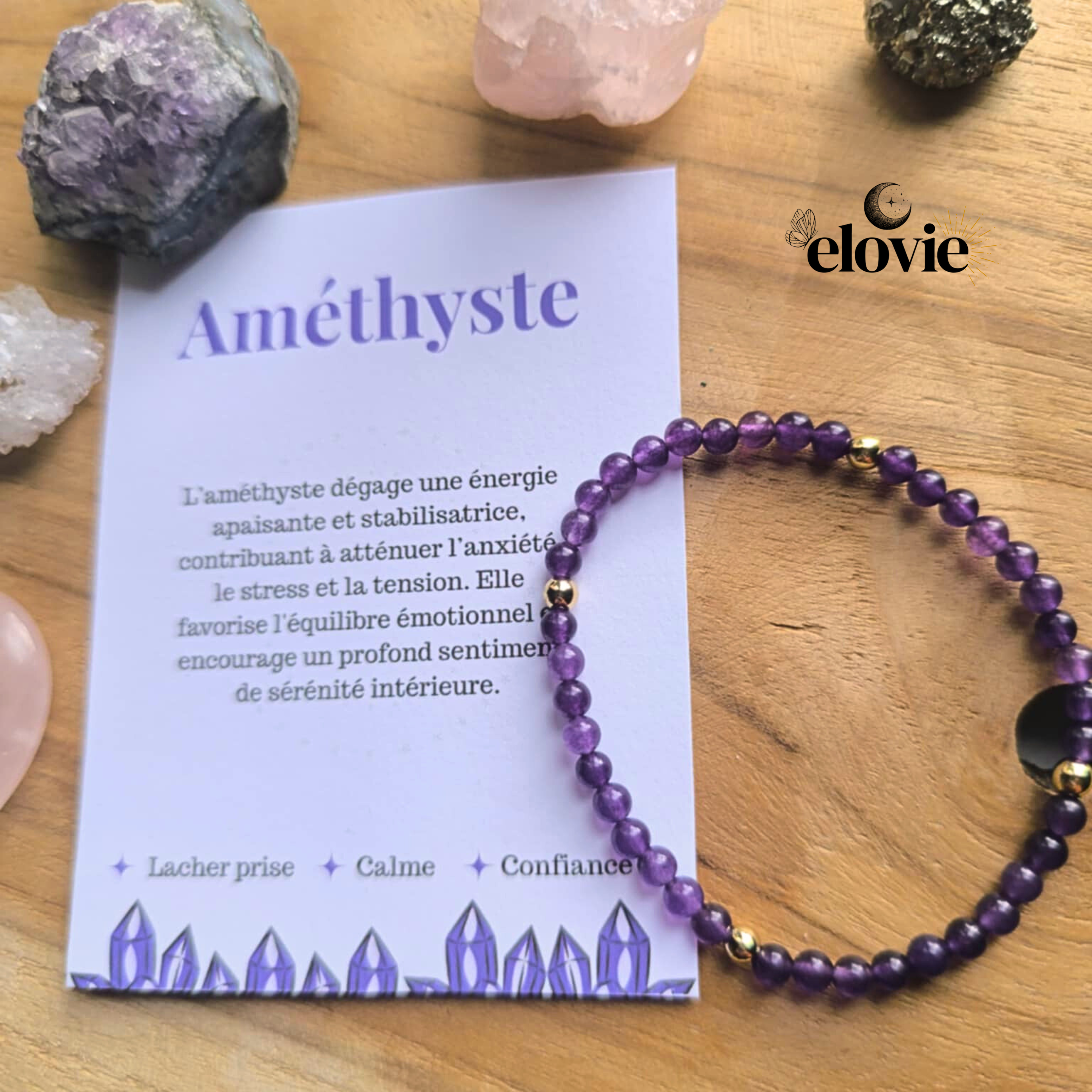 Bracelet Élastique en Améthyste – Pierre Naturelle 4mm