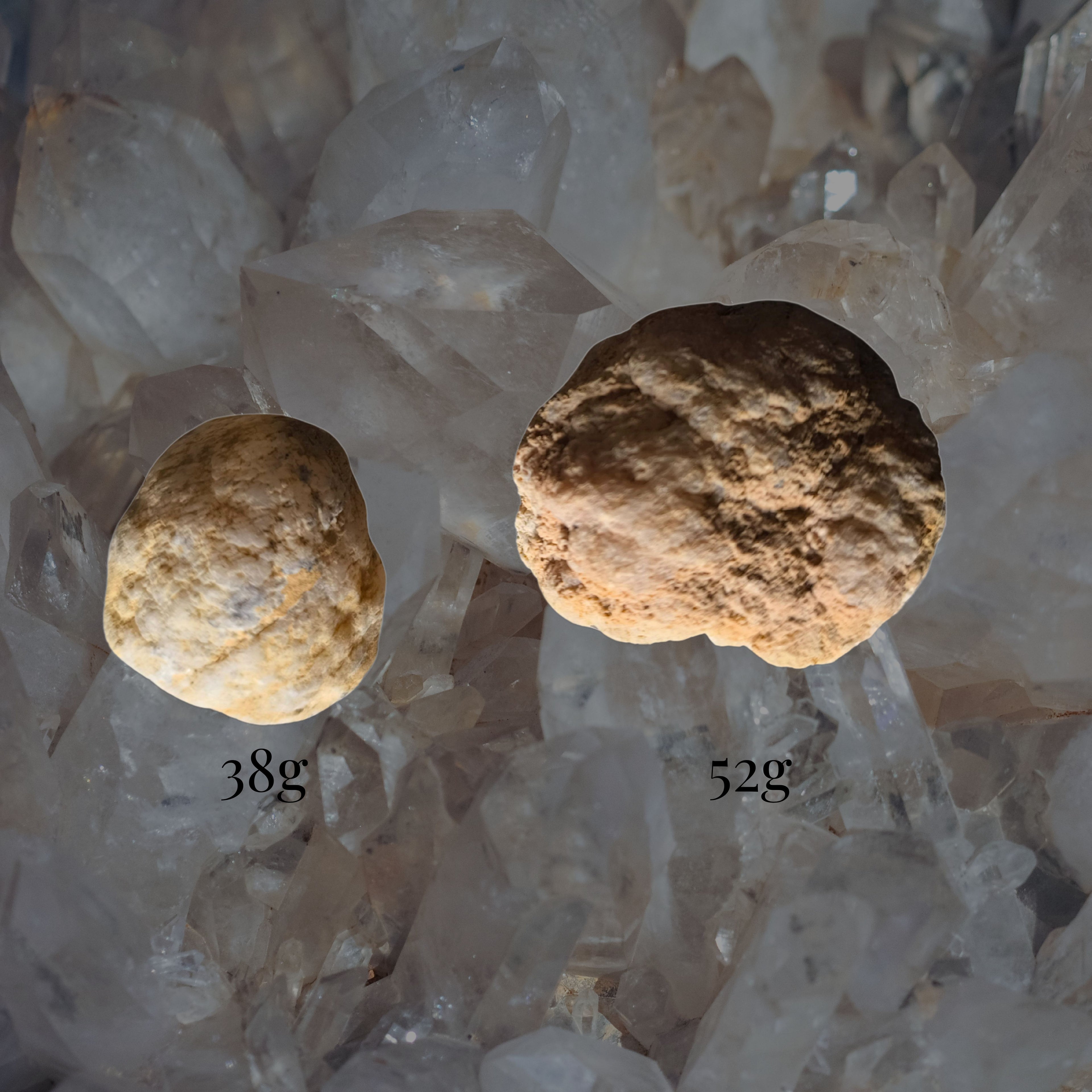 🔮Géode en Cristal de Roche à casser – Modèles 38 g et 52 g