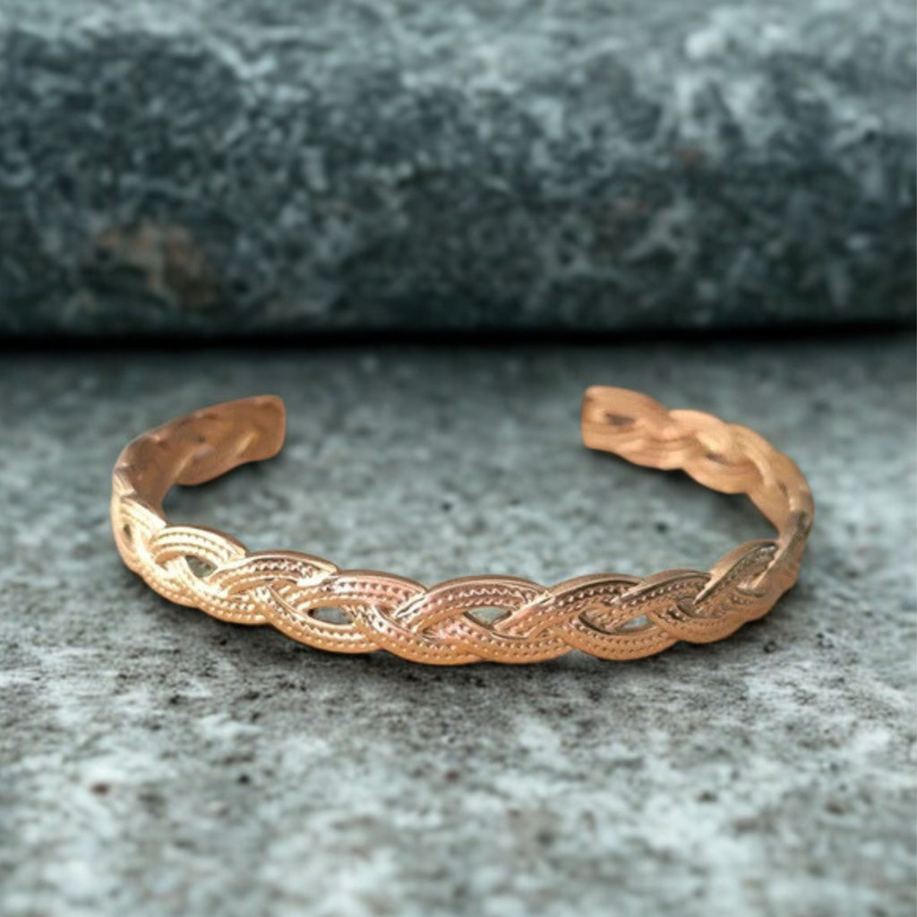 Bracelet Jonc Tressé en Acier Inoxydable Taille Réglable