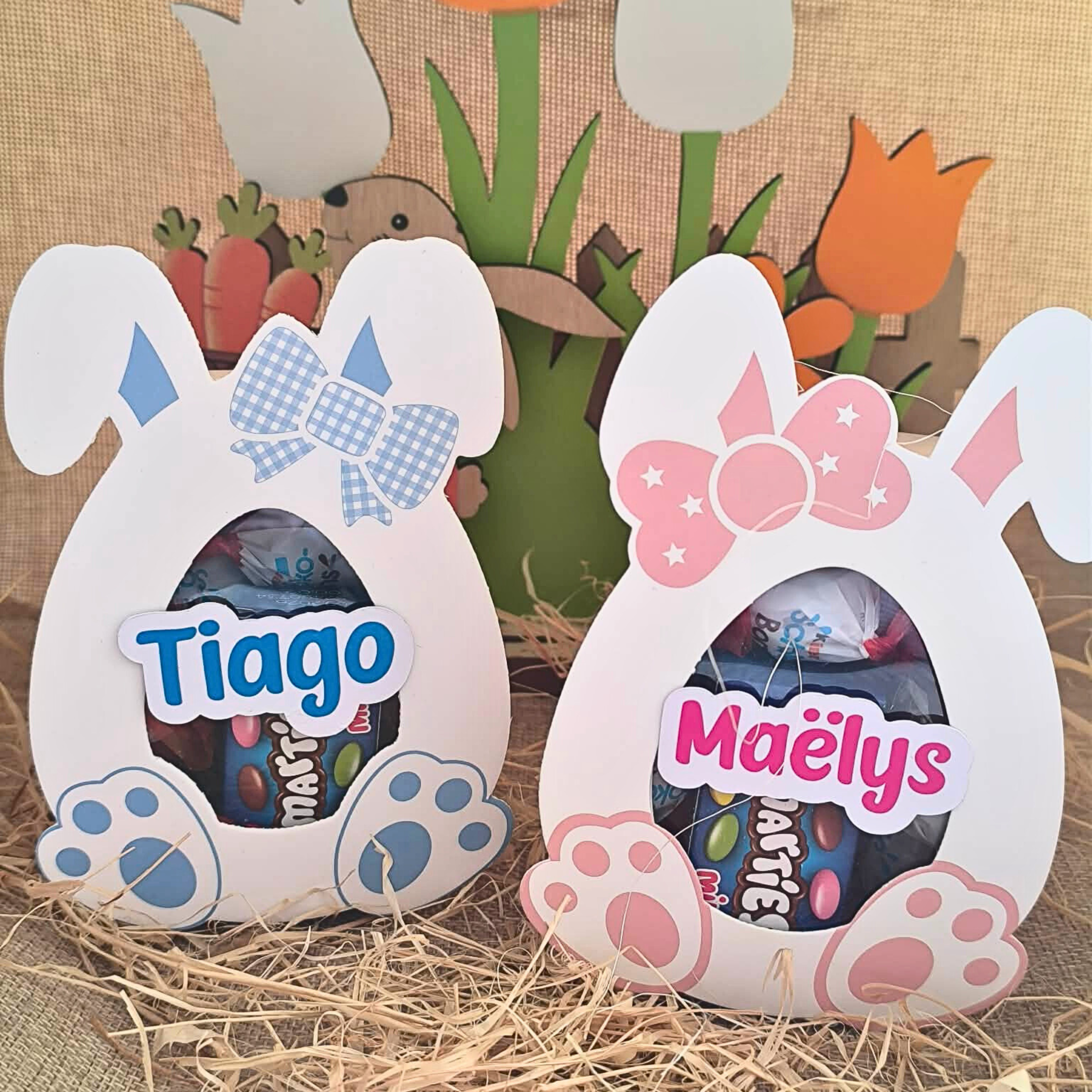 🐰 Lapin de Pâques Garni – Personnalisé au Prénom