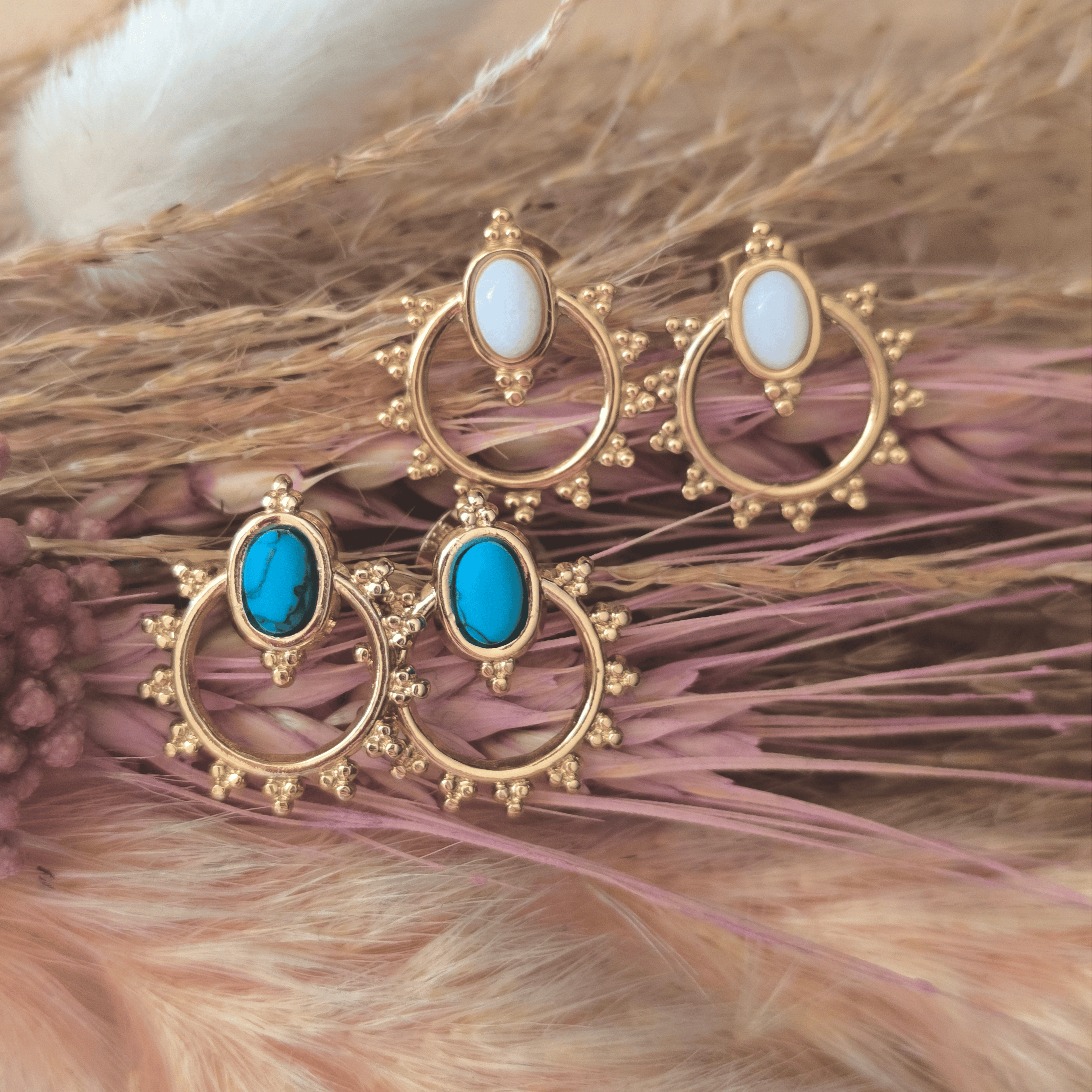 Boucles d'oreilles Noor – Acier inoxydable & perle