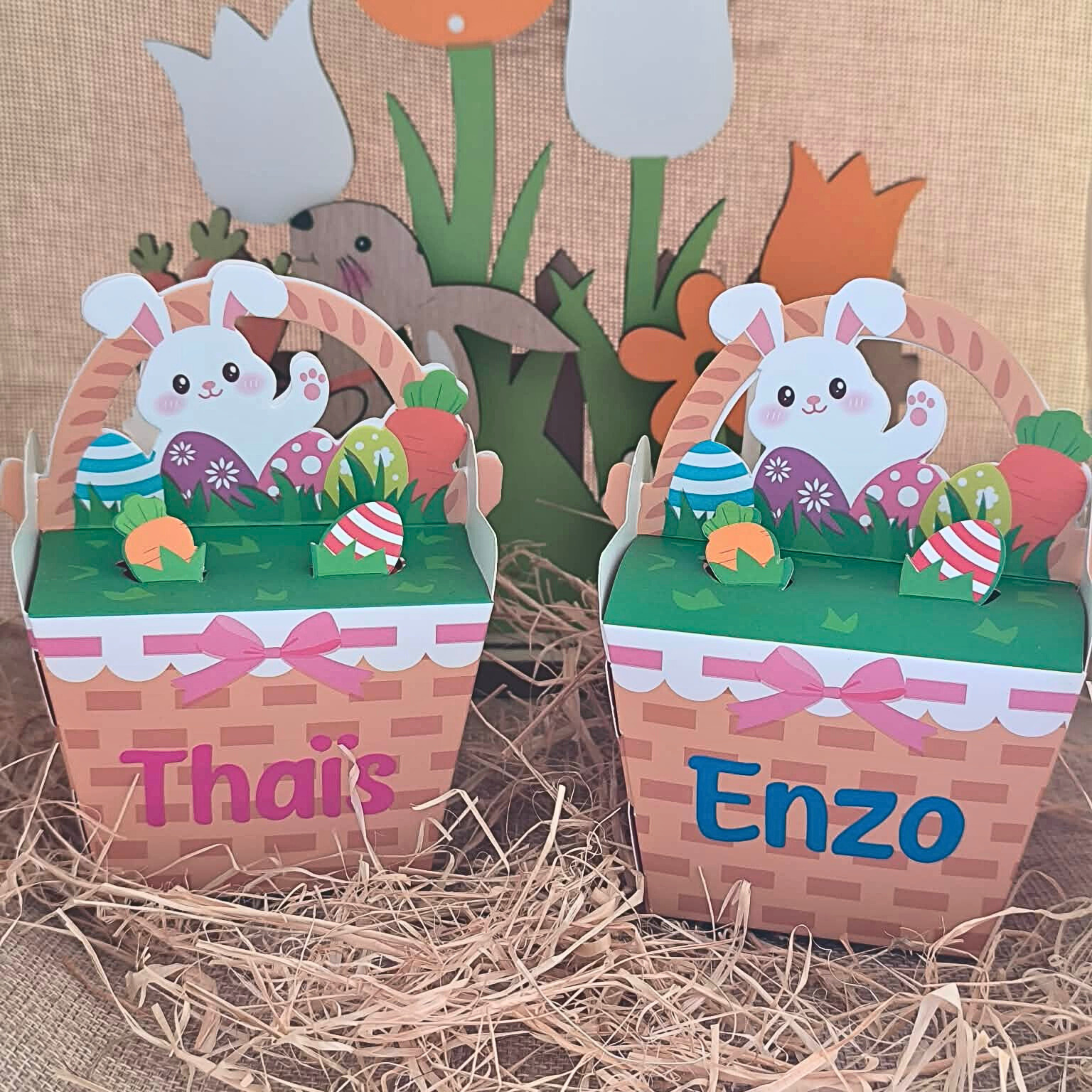 Panier de Pâques Garni – Personnalisé au Prénom