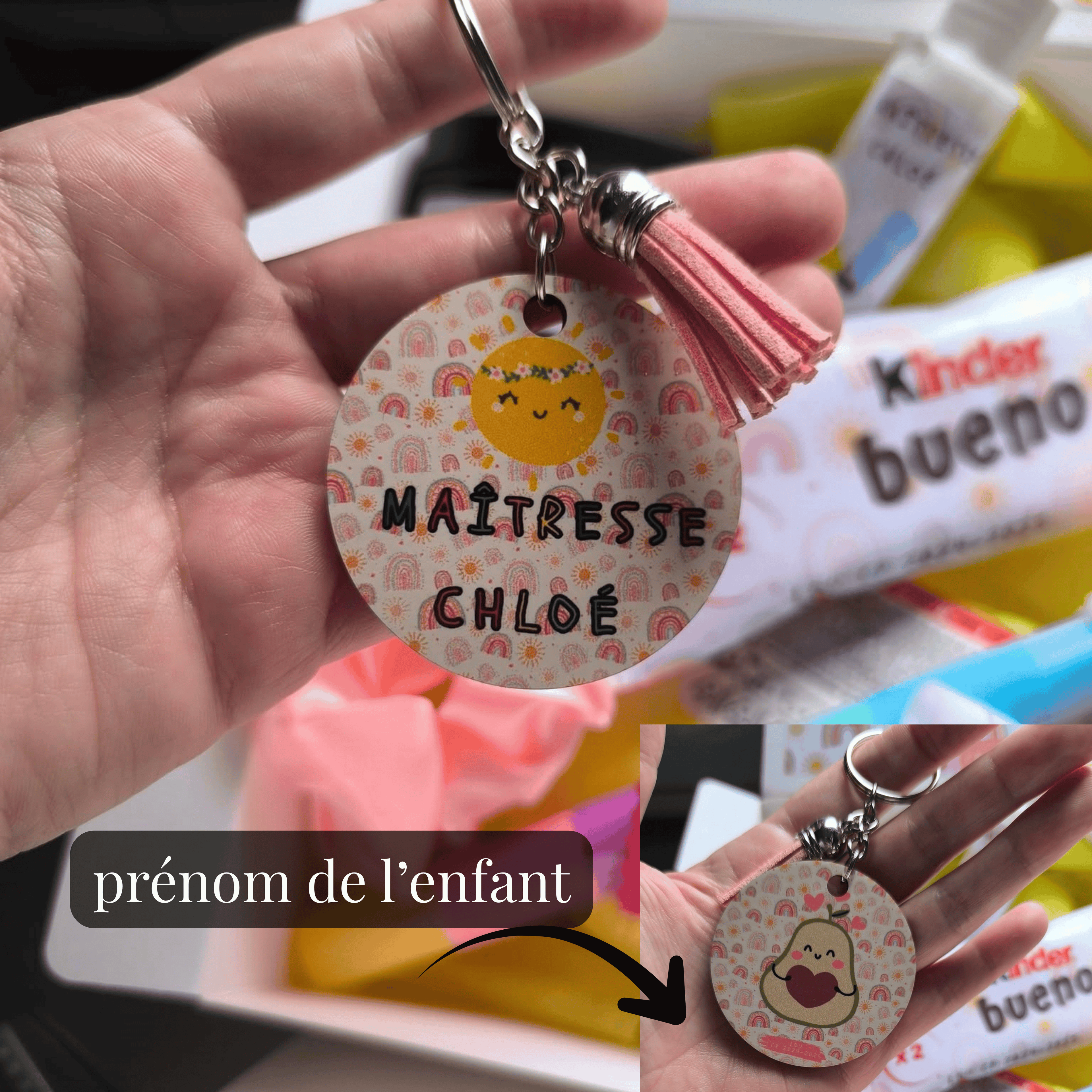 Porte-Clé Personnalisé – Maîtresse, ATSEM, Nounou & Plus 🌸