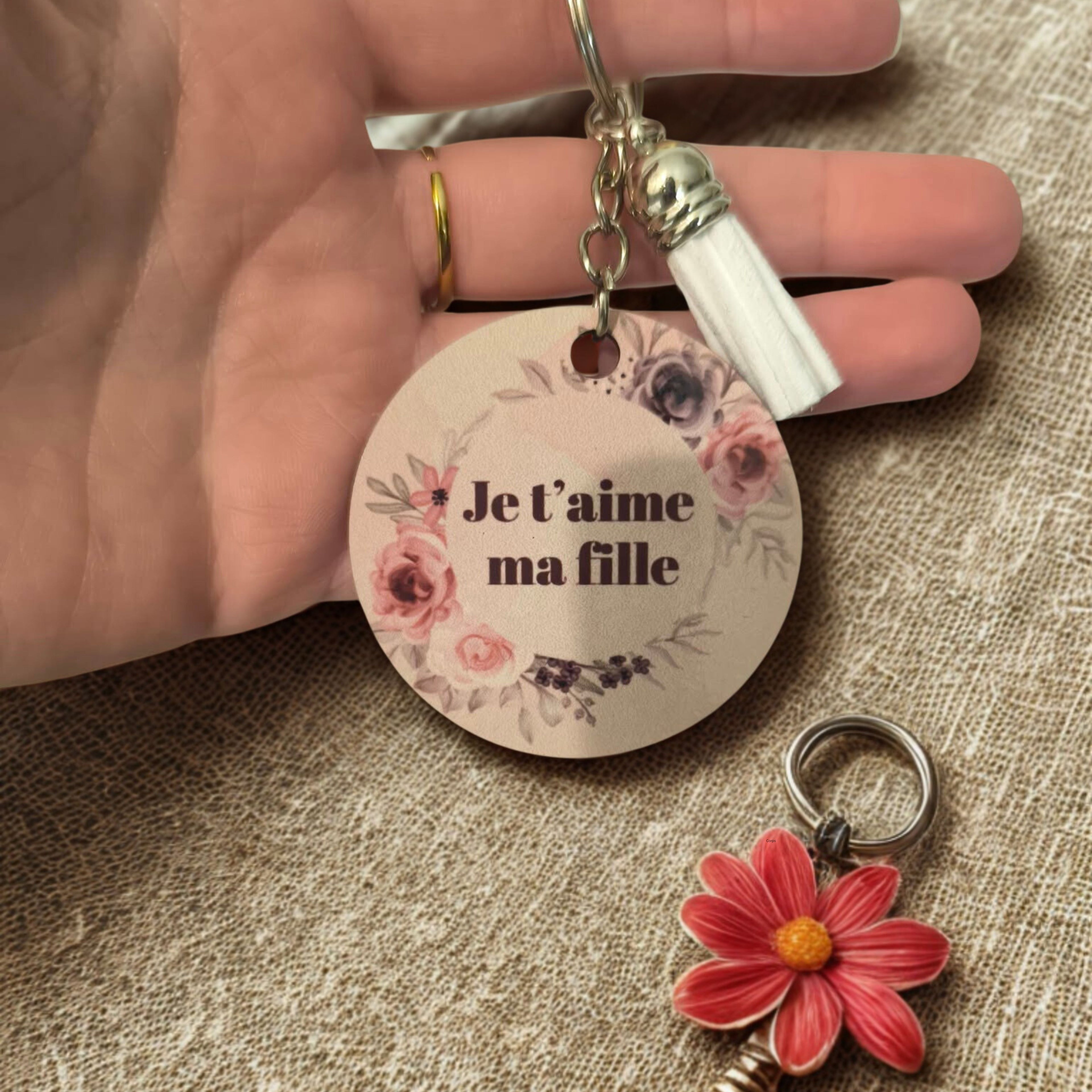 Porte-clé Personnalisé en MDF – Photo, Thème & Prénom (5 cm)