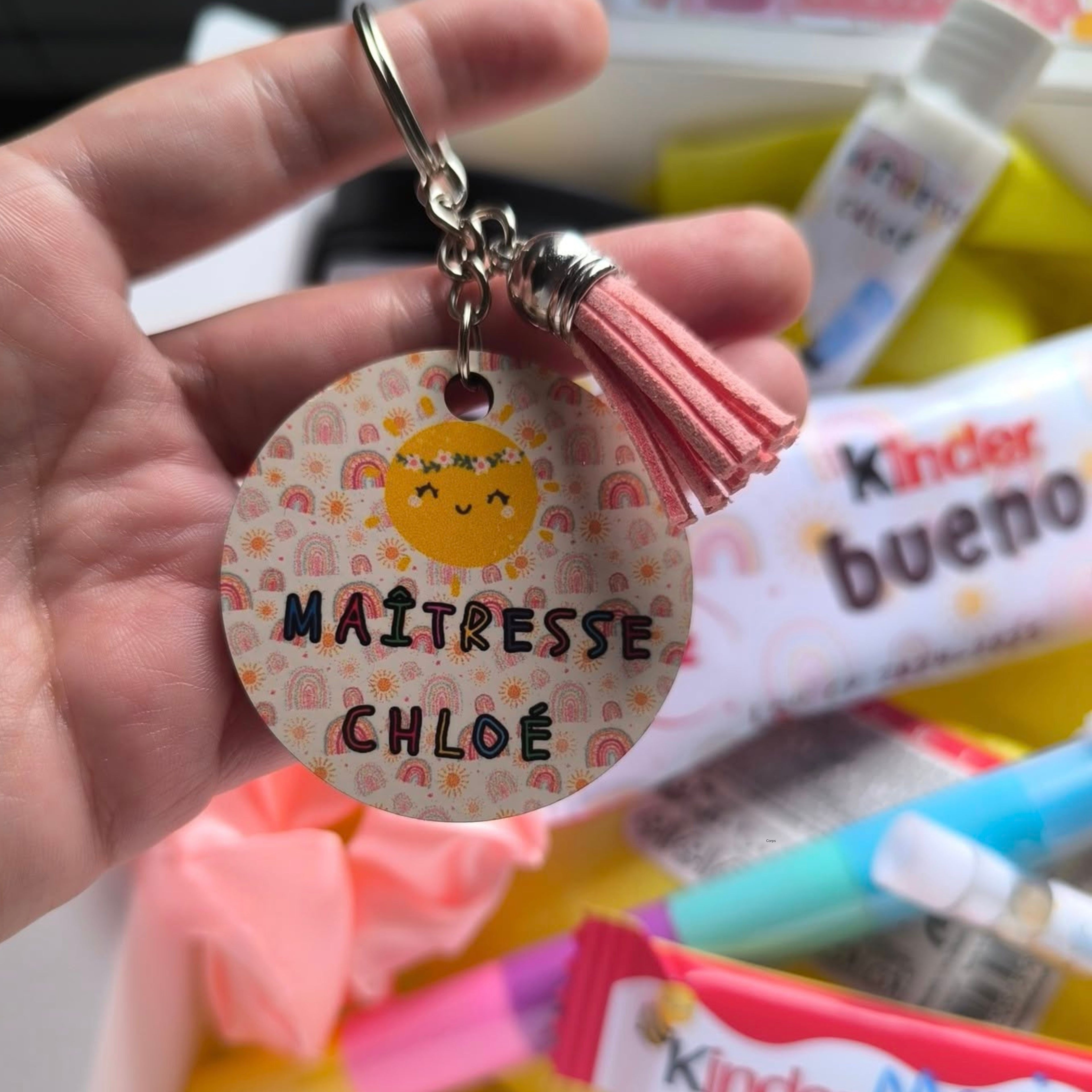 Porte-clé Personnalisé en MDF – Photo, Thème & Prénom (5 cm)