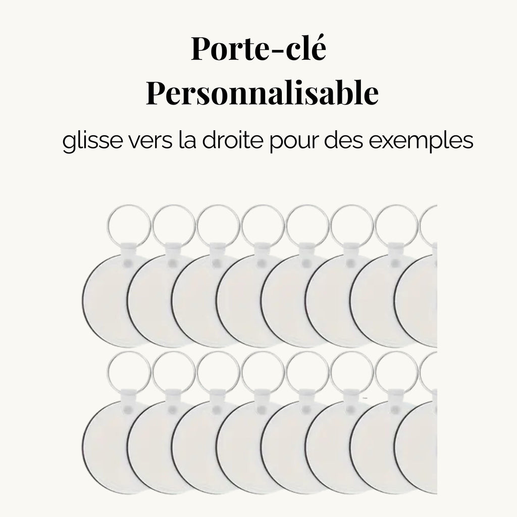Porte-clé Personnalisé en MDF – Photo, Thème & Prénom (5 cm)