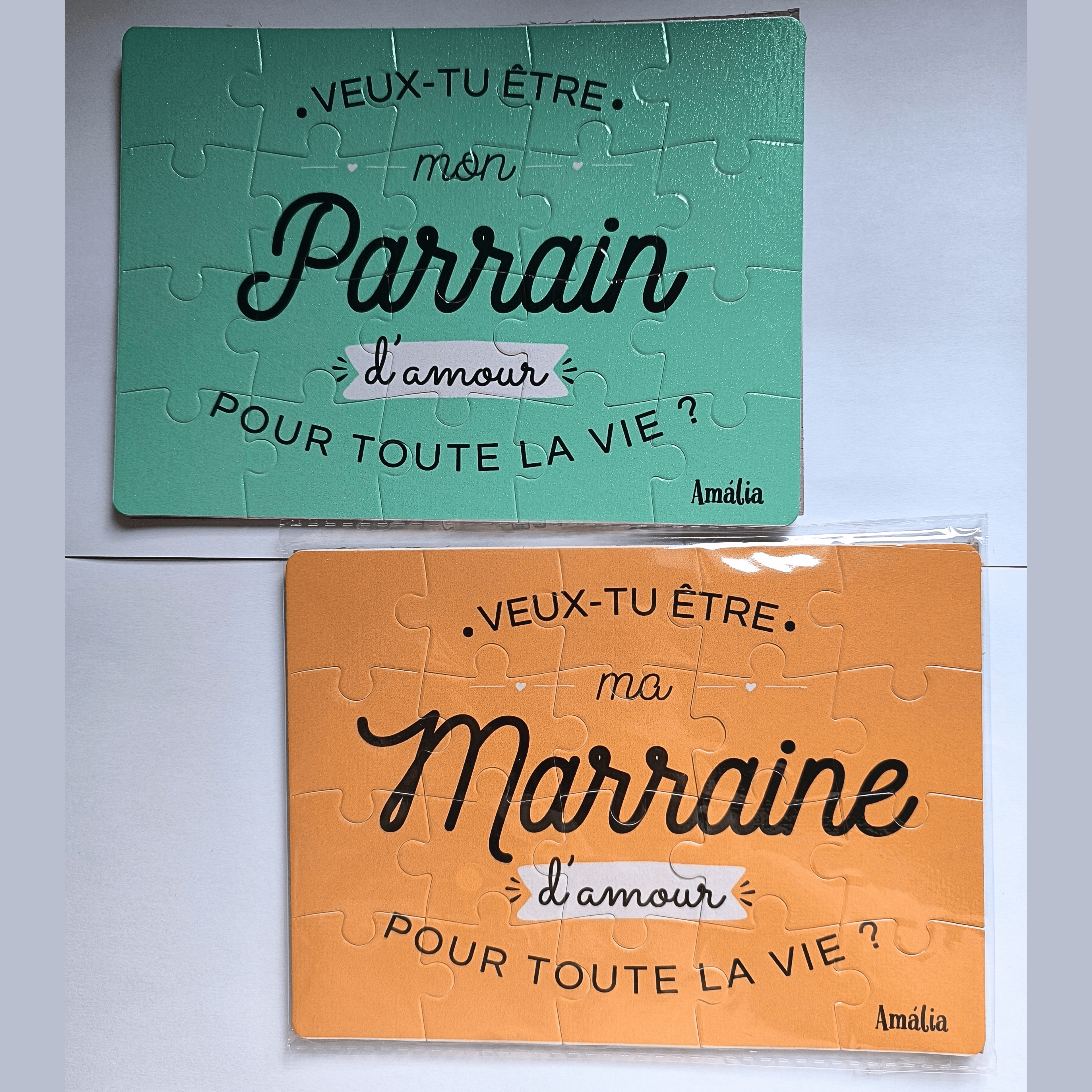 Puzzle Personnalisé avec Photo, Prénom et Texte – Modèle Pailleté A5