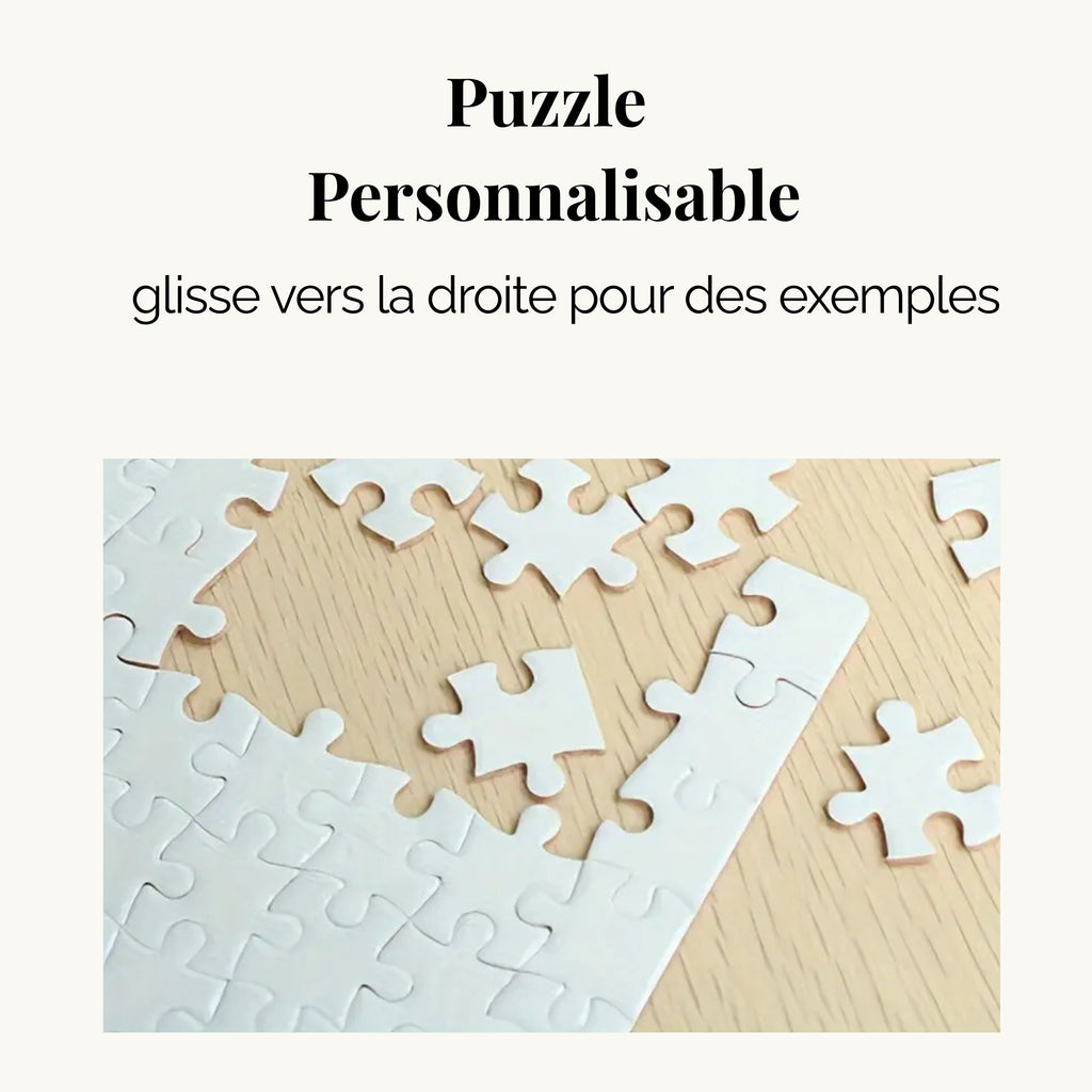 Puzzle Personnalisé avec Photo, Prénom et Texte – Modèle Pailleté A5