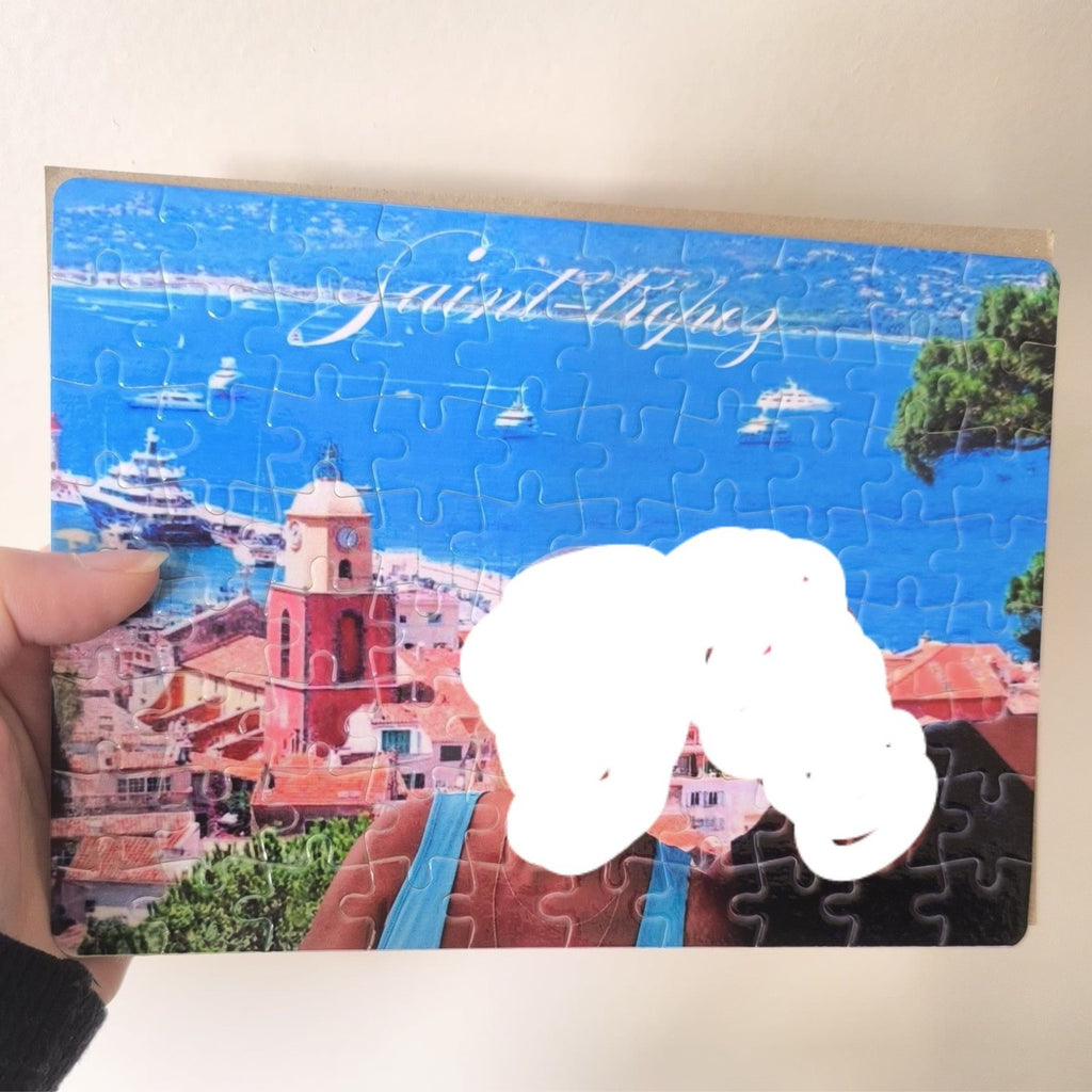 Puzzle Personnalisé avec Photo, Prénom et Texte – Modèle Pailleté A5