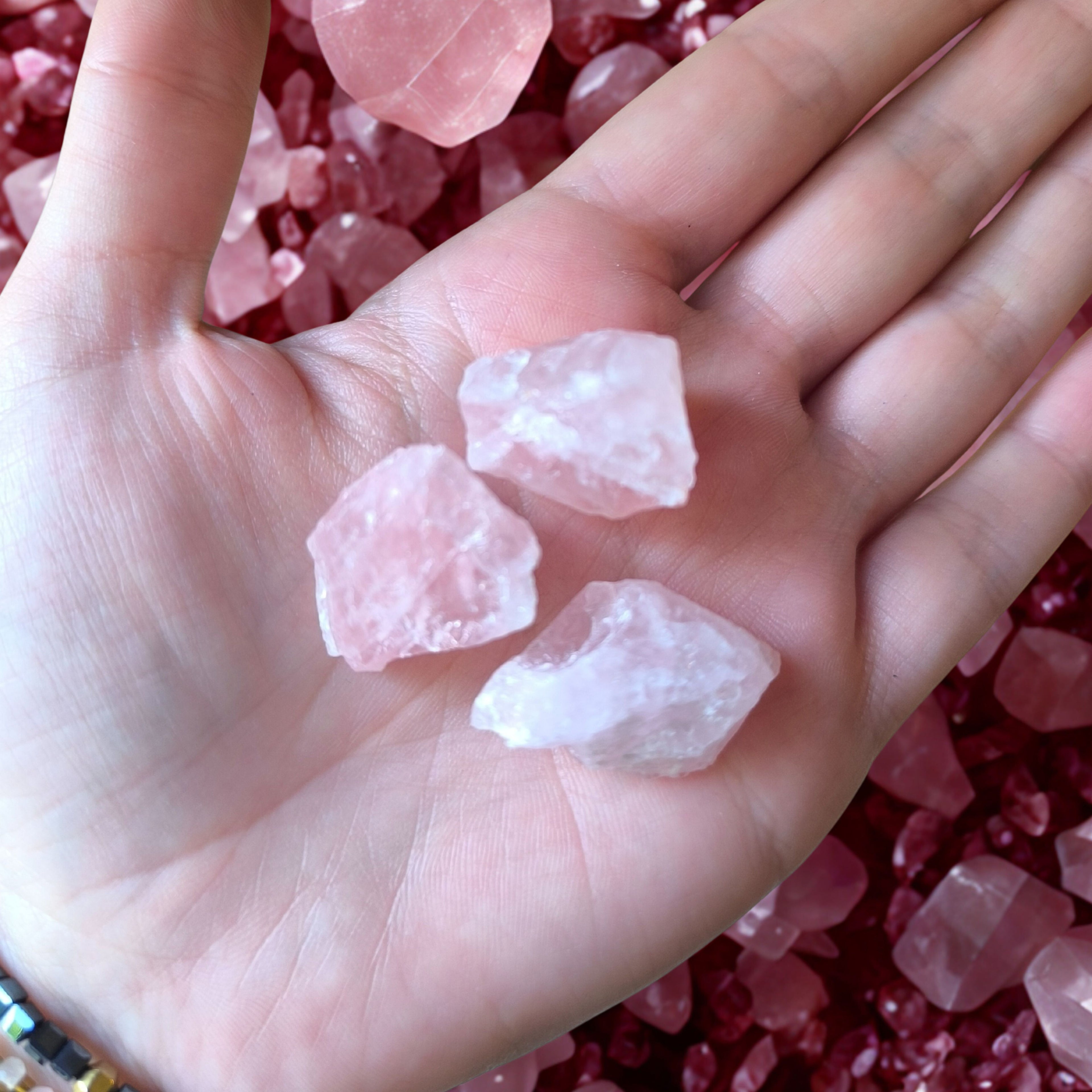 💖 Pochon Quartz Rose – Pierre d’Amour et de Douceur