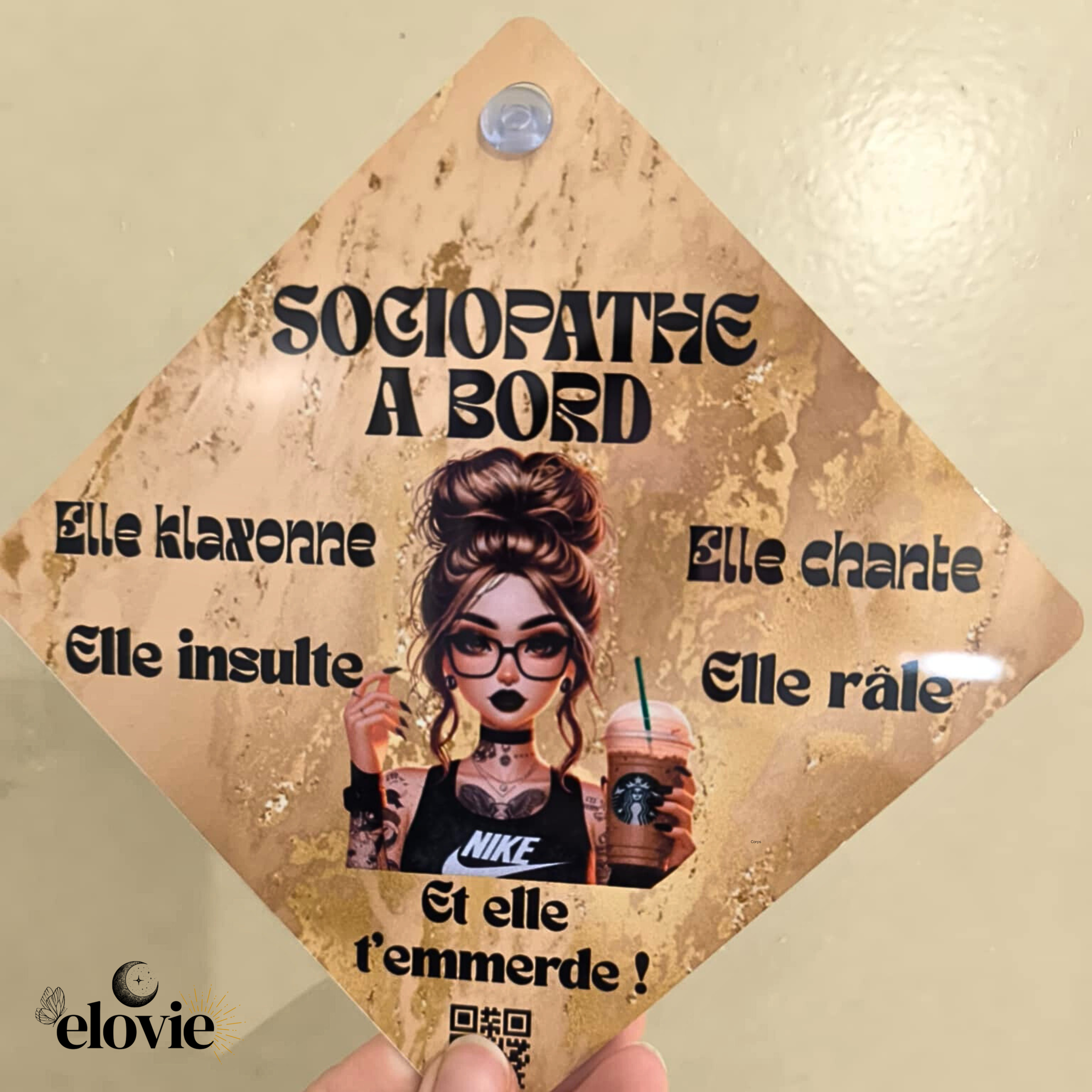 Pancarte à Ventouse Voiture – Humour &amp; Personnalisation