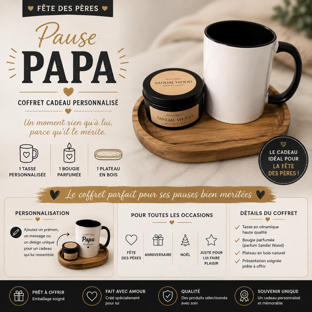 Coffret Papa – Pause Détente Personnalisée ☕
